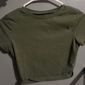 solid green crop top, size small